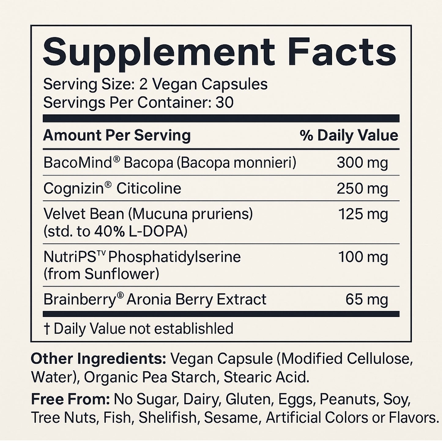 Advanced Brain Support, 60 Vegan Capsules